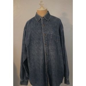 Eddie Bauer Button-Down Denim Shirt Medium